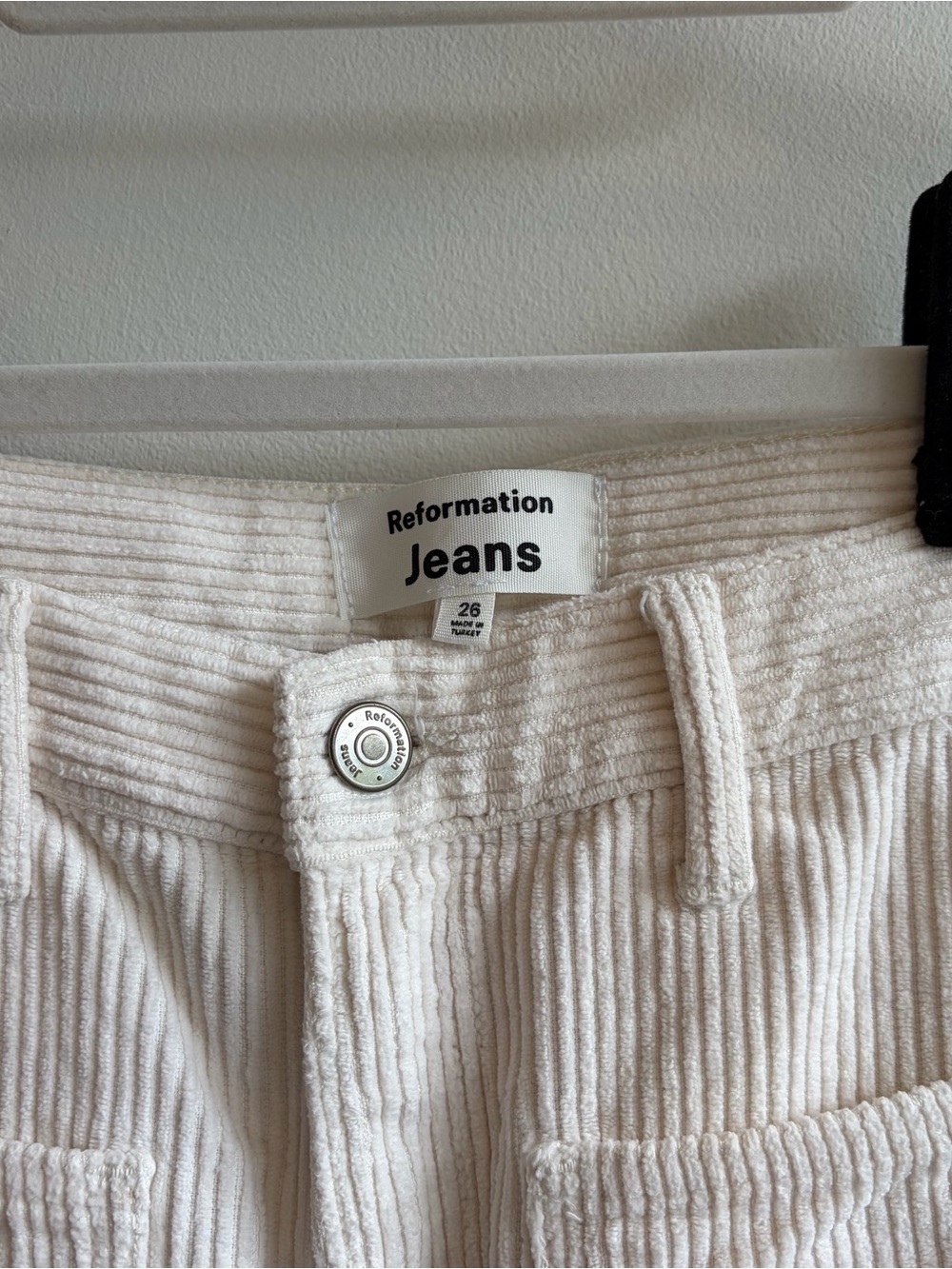 Reformation Cream Wide Leg Corduroy Pants - Picture 3 of 5